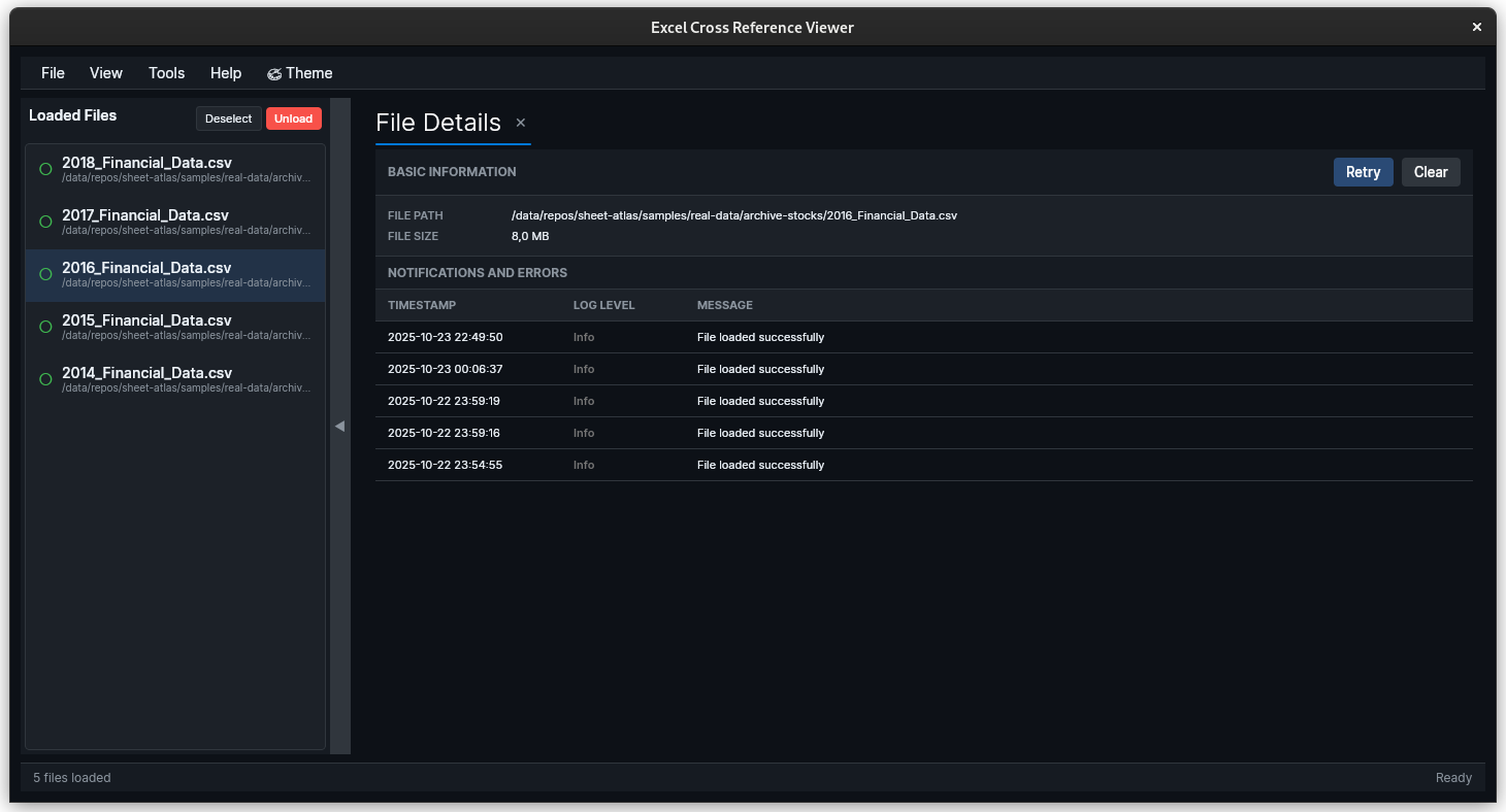 File details view showing sheet information